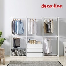 데코라인 코넬 휴움 2400 확장형 철제 드레스룸 행거 옷장 DAG019, 블랙