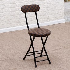 (관부가세포함) 1인용안락의자 Folding chairs portable stool adult leather armchair home computer chair dining chair simpl-630641610381, 두꺼운 스폰지 갈색 격자 의자one size