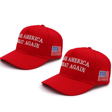 [미국 직구] Puoyis 남성 여성 모자 A-maga Hat-2pcs-red