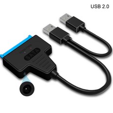 컴퓨터 하드웨어 케이블 USB3.0 2.0 to SATA 어댑터 케이블 연결 HDD 하드 드라이브 2.5/3.5 ''SSD 컴퓨터 Comverter, 포트 DC 전원 공급 장치, USB2.0