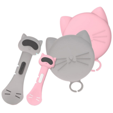 강아지 고양이 캔덮개 따개 세트 캔마개 통조림 뚜껑, 그레이, 1개
