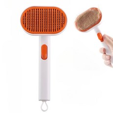 SOONTAN 톡톡 강아지 고양이 죽은털 제거 원터치 브러쉬, 1개, 주황