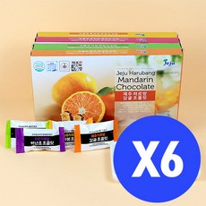 [제주커머스] 제주 하르방초콜릿4종(감귤 녹차 백년초 한라봉) X 6세트 제주직송, 60g, 6개