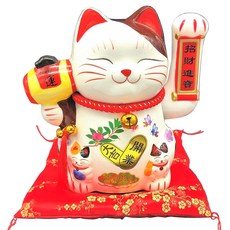 YRO 전동 불어 고양이 손이 움직이는 방석 마네키 고양이 마른 행운 번성