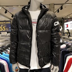 해외캐주얼 DKNY 남성 클래식 로고 후드 숏패딩 DX9MN197