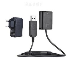 Andoer NP-FW50 더미 배터리 USB 전원 어댑터 케이블 전원 플러그 교체 포?, 상세내용참조