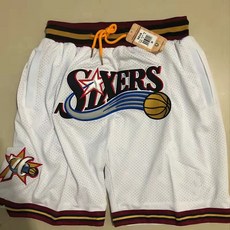 NBA 농구반바지 5부 유니폼 농구복 농구바지 쇼츠, 76ers 화이트, 1개
