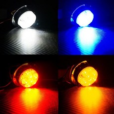 HA무배 (V325)국제 24V 6구원형 2WAY 사이드램프(낱개 1개) // LED시그널 윙바디 미등, 1개, 기본값, 상품선택+블루LED