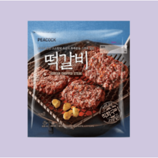 피코크 직화구이 떡갈비 간편조리 냉동 밥반찬 술안주 야식, 4개