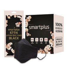 스마트플러스 KF94 블랙 벚꽃에디션 마스크 개별포장 대형 50매입 성인용, 1개, 50개입