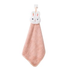 others [퀄 리 티 좋 은 아 이 템 패션 신상] 4 장 착 수건 물 빼 기 걸 집 주방 에서 을 바 르 고 코 랄 러 블 손수건 닦 으 면 뽀 송 토끼 핑크