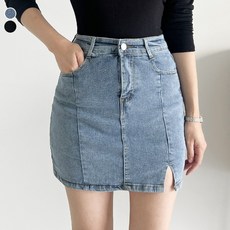 바비팩토리 여성용 트임 스판 치마바지 데님 미니스커트