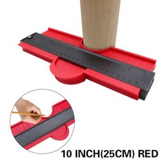 윤곽 게이지 복사기 세라믹 타일 카펫 절단 템플릿 프로필 측정 각도 눈금자 윤곽 복사기 목공 도구, 1개, 10 Inch Red