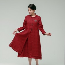 하랑한복 엄마옷 신상인견조끼 나래드리 레드