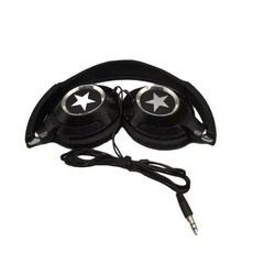 휴대폰 PC용 헤드셋 HiFi 헤드폰 접이식 오버 이어 헤드셋 3.5mm, Black
