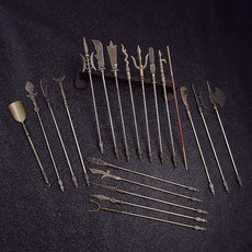 고대 18반 병기 세트 삼국지굿즈 방천화극 청룡언월도 언월도 장팔사모 자웅일대검 칠성검, 18-22cm 볼드타입 18반