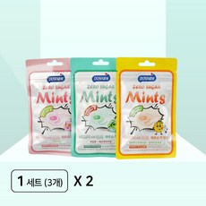 상쾌함과 스파클링 제로슈거 민츠 민트 무설탕 캔디 라임향 복숭아향 오렌지향 1세트(총 3개), 2개, 90g