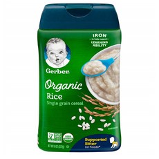 거버 시리얼 1단계 227g 6팩 라이스 Gerber Baby Cereal Organic Rice Cereal 8 Ounces Vitamins C E Zinc & 6 B vitamins for healthy development, 단일옵션, 6개