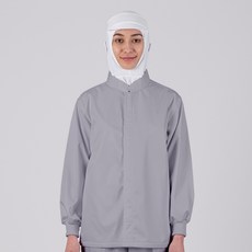모던위생복 식품위생복 위생복상의 MD-1601 (기모방한) HACCP위생복 남여공용 위생복 식품공장 위생작업복, 회색, 1개