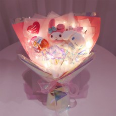 산리오 오로라 LED 킨더조이 인형꽃다발