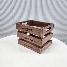 [해피인어스] 트래디션 우드박스 브라운 정리함 나무 원목 상자 캠핑 박스 수납함, 1개, 소