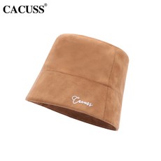 오피셜유니(Officialuni) 겨울플로피햇 CACUSS 모자 여성 가을 계절 스웨이드 벨벳 자수 버킷햇 얼굴이 작아
