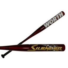 WORTH SILENCER 소프트볼 배트 SBSIL 34인치 26온스, 단품