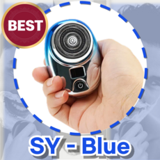 SY 미니 전기 면도기 USB-C 충전 휴대용 방수 여행용 전동 가성비 포켓 차량용 소형 안전 선물용, Blue-01