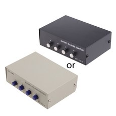 4 포트 DB9 RS232 스위치 직렬 COM 장치 콘솔 프린터 공유 증권 시장 교육을위한 선택기 컨트롤러 공유 선택자 컨트롤러