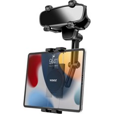 iPad Air Mini 갤럭시 파이어 아이폰 4-11인치 차량용 리어 뷰 미러 태블릿 마운트 트럭 리어 뷰 미러 태블릿 휴대폰 홀더 브래킷 [회전식 360° 및 접이식, 4 Corners, 1개