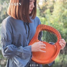 Laiya 피아노 16 현 틈새 악기 배우기 쉬운 작은 거문고 미니 휴대용 작은 154, I79-16 현 보드 스타일 클래식 로그