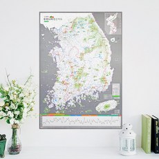 우리나라 3000 명산지도 + 핀스티커 - 한국100대명산 백두대간 트래킹 등산지도 대한민국 지도, 상세페이지 참조