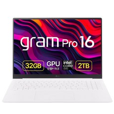 [Win11 FPP+SSD 256GB 증정] LG전자 그램 Pro 16ZD90SP-GX79K 코어 울트라7 인텔 Arc