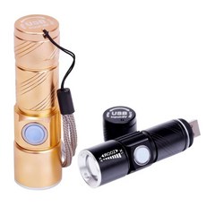 위드주마트a+LED USB 미니 줌 라이트 랜턴 손전등 후레쉬 Q5칩 손전등 써치등 캠핑랜턴 서치라이트 탐조등+위드wna, 드A*블랙