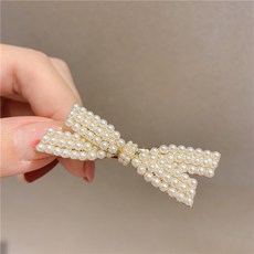 코코래빗 리본 진주 헤어핀 앞머리 집게핀 미니핀