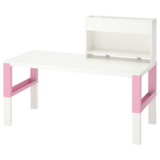 이케아 PAHL 폴 책상+추가유닛 화이트 핑크 128x58 cm 092.451.40