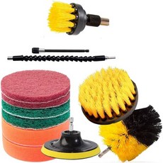 13Pcs 드릴 브러시 부착 세트 파워 스크러버 세척 도구 키트 대시보드 자동차 세부 전기