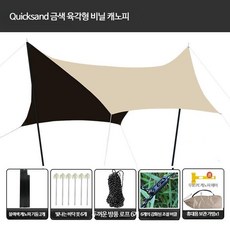  차박 실버 캠핑 타프 블랙코팅 헥사타프 대형 코팅 대형 캐노피 텐트 야외 캠핑 피크닉 해변 양산 두꺼운 비닐 옥스포드 천 휴대용 퍼걸러, AF_비닐 육각형 금 4.2x5.2 미터 프리 