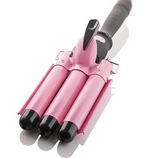 Alure Three Barrel Curling Iron Wand with LCD Temperature Display - 1 Inch Ceramic Tourmaline Triple Barrels Dual Voltage Crimp