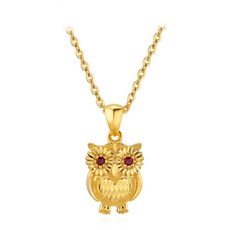 부엉이순금목걸이