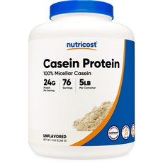 Nutricost Casein Protein Powder 5lb - Micellar Cas 뉴트리코스트 카세인 단백질 파우더 5lb - 미셀라 카세인 유전자 변형 성분 없음 글, 2.27kg, 1개