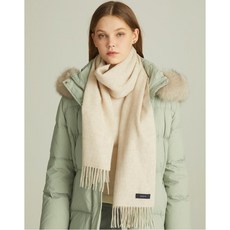 헤지스 여성 20FW 아이보리 캐시미어 혼방 솔리드 머플러 HSMU0D007IV