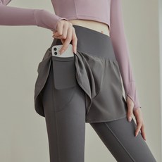 바이밍 여성 일체형 반바지 긴 레깅스 주머니 기능성 스포츠팬츠