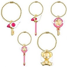 반다이 카드캡터 체리 다이캐스트 챰 스트랩 키링 5종 세트 가챠 키홀더