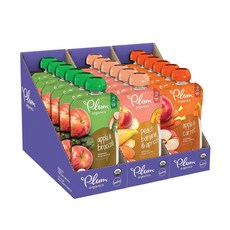 플럼 오가닉스 Plum Organics 자연유래 과일 야채 버라이어티팩 이유식 6개월+ 4oz(113그램), 18세트, 113g