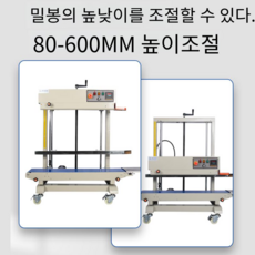 밴드 실링기 자동 높이 수직조절 밀봉기 압착 밀봉, 900계수형 세로형자립형카운터860x400mm, 1개