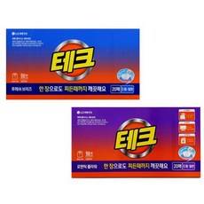 LG 뽑아쓰는 세탁세제 테크 간편시트 20회용 시트형 세제 세탁세제x2, 20매입, 2개