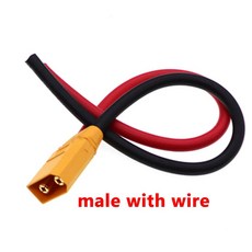 암 커넥터 플러그 피그테일 실리콘 와이어 케이블 모델 모형 항공, xt90 male with wire, 20cm, 1개