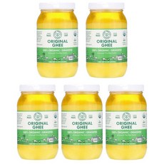Pure Indian Foods 100% Grass-Fed Original Ghee 퓨어 인디언 푸드 오리지널 기버터, 425g, 5개