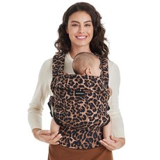 Momcozy 퓨어허그 베이비 캐리어 아기띠, 코튼 레오파드